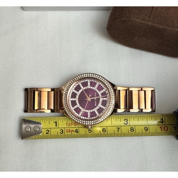 Michael Kors MK3442 Mini Kerry Fuchsia Dial Gold Tone Stainless Women's Watch - Picture 5 of 5